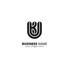 Creative U and K Letter Logo, Bold Monogram Design.