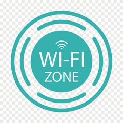 Free wifi zone flat vector icon