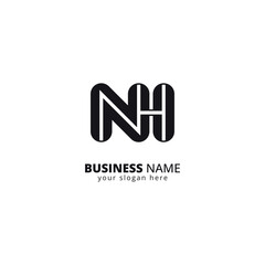 Creative N and H Letter Logo, Bold Monogram Design.