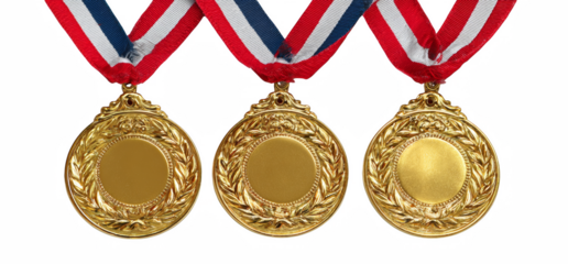 Gold Medals with Red, White, and Blue Ribbons