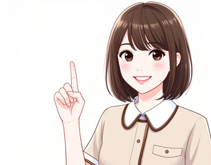 アジアンビューティー(制服を着た若い女性)