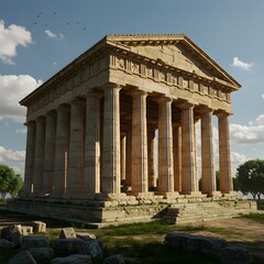 Obraz premium Ancient Temple Exterior in Sunlight