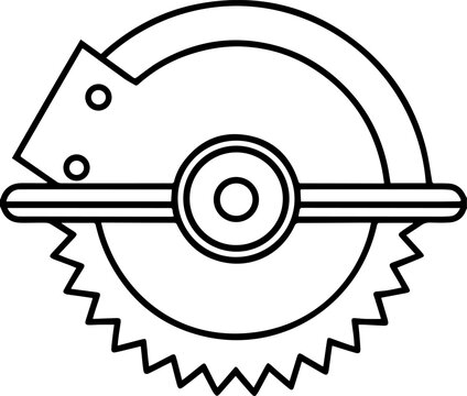black circular saw outline clip art preview