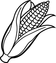 corn on the cob outline vector illustration vector illustration line art