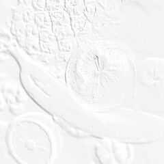 embossed image of fruits 