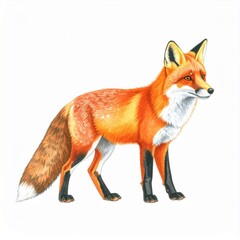 Obraz premium Red Fox Illustration Against White Background