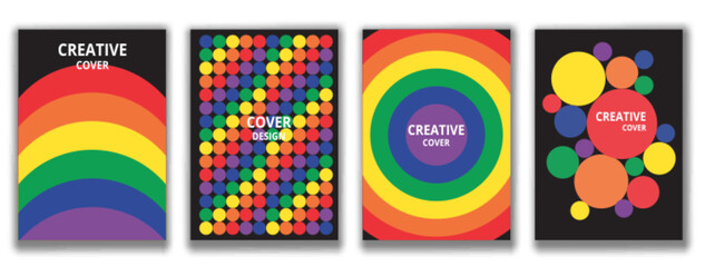 Abstract. Colorful set of background. Retro design cover templates, posters, ad banners, brochures, flyers, covers. Vector.