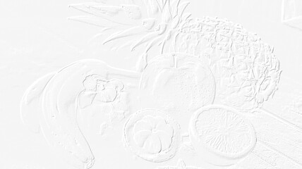embossed image of fruits 