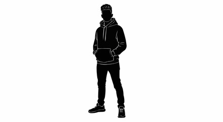 Stylish Boy Silhouette – Trendy Male Pose Vector
