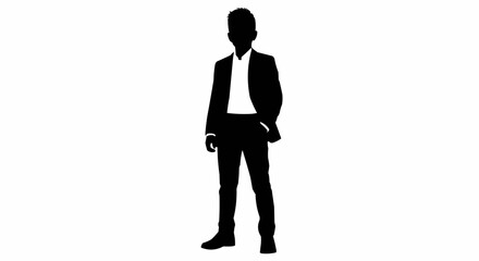 Stylish Boy Silhouette – Trendy Male Pose Vector