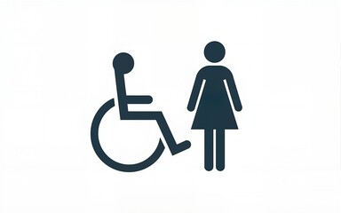 disabled handicap icon. bathroom for persons with disabilities signs. wheelchair isolated on white background. vector Illustration. High quality