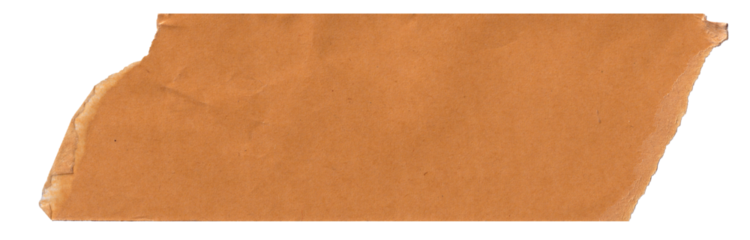 Torn Brown Paper Piece - Ripped Cardboard Texture Scrap,  Matte masking tape sticker. torn adhesive tape isolated on transparent background, paper tape Cutout