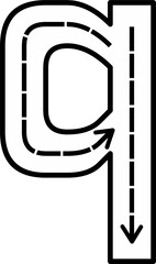 Alphabet Tracing Worksheet with Arrow Stroke Guide - Printable Handwriting Practice for Kids