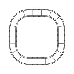 Vector movie tracker for diary and bullet journal. Square line empty template for tracking movies, series, tv shows. Film tipe isolated on white background