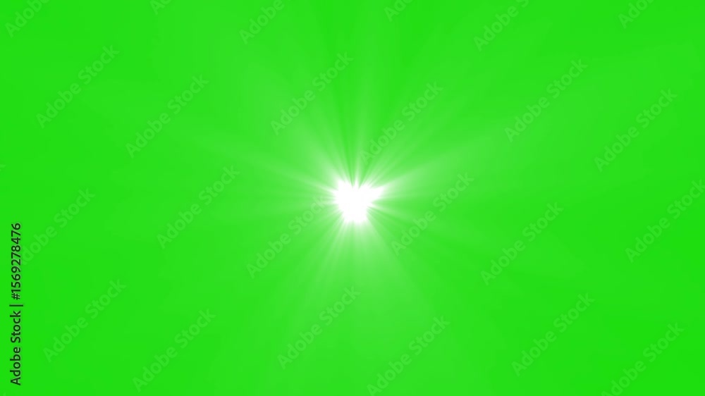 Canvas Prints glowing star light with twinkle center and sparkling rays motion graphic on green screen. solar sun 