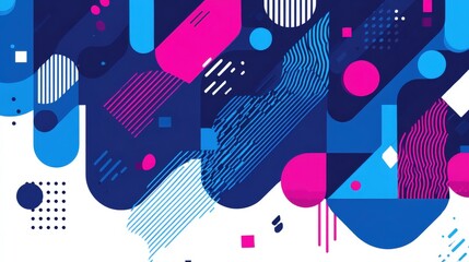 Fototapeta premium Abstract geometric design featuring vibrant colors and patterns, ideal for modern backgrounds