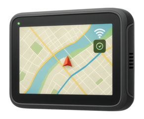 High-resolution GPS display with Wi-Fi connectivity and live map updates