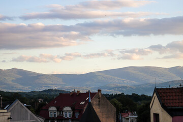 Urban Rooftop View Scenic Cityscape from Above