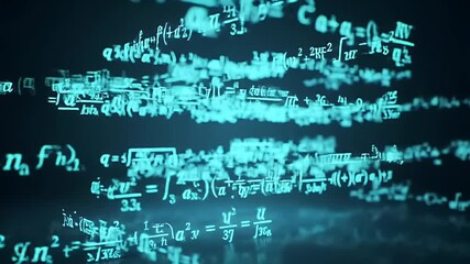 Abstract Teal Mathematical Equations Background - Powered by Adobe