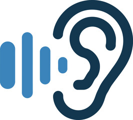 Fototapeta premium Ear hearing sound icon vector illustration for medical and health design