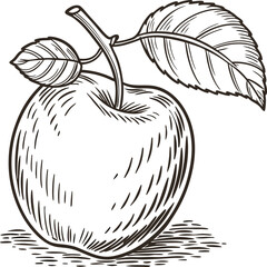 Vintage Style Apple Illustration