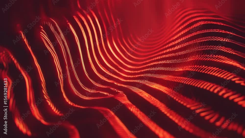 Aufkleber abstract red and white wavy patterns with a glowing effect.