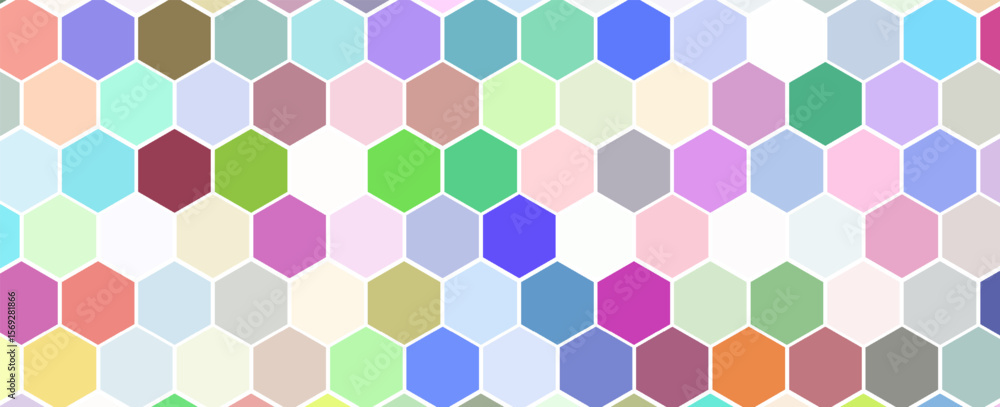 Aufkleber repeating pattern of abstract colorful hexagon vector background