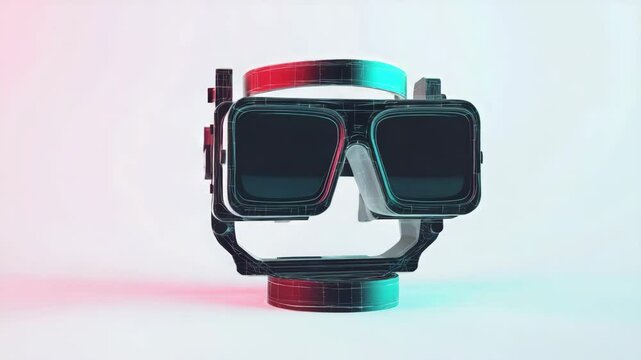 3D-rendered vintage camera with vibrant colors and futuristic design
