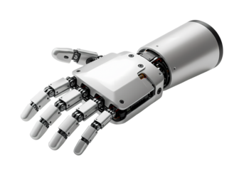 Robotic Prosthetic Hand isolated on transparent baackground