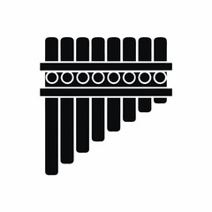 Pan Pipes icon silhouette vector illustration