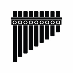 Pan Pipes icon silhouette vector illustration