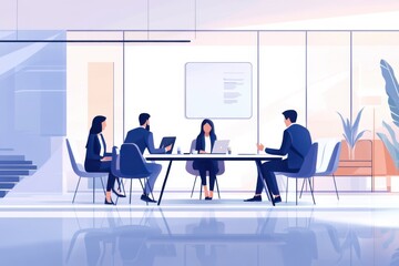 Business meeting insights modern office digital collaboration professional environment teamwork concept