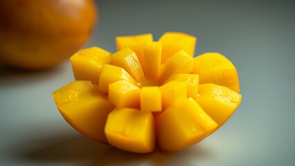 Vivid Yellow Mango in Focus