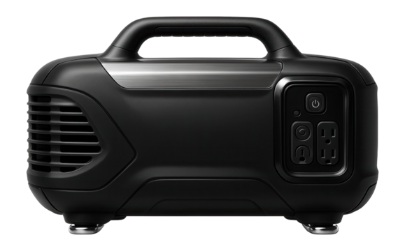 Low-profile gasoline generator with a streamlined design for portable power on boats.