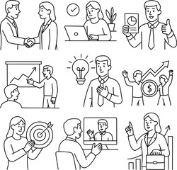 Set ilustration of  business 