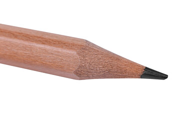 Close-up of a sharpened wooden pencil tip.