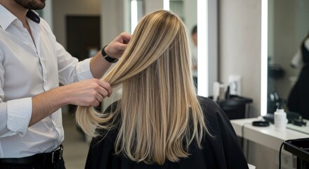Blonde highlights receiving salon attention