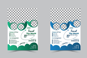 Explore the world travel flyer design template