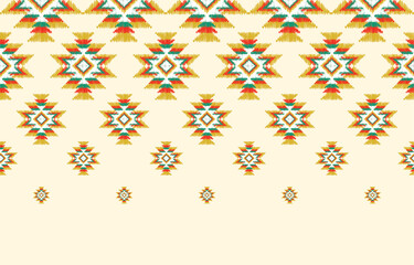 Geometrics ethnic seamless pattern in tribal. Native American patterns. Abstract background with ethnic Aztec ornament. Design for background, Fabric, clothing, scarf, carpet. Ikat background.