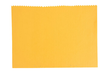 Yellow paper with textured edge.