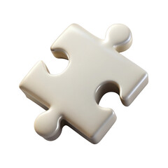 Obraz premium 3d realistic beige puzzle piece isolated on transparent background