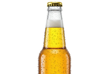 Isolated Beer Bottle with Condensation Refreshment