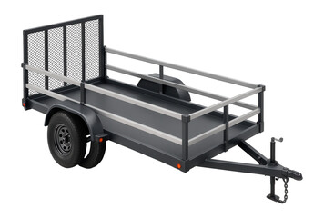 Tandem axle utility trailer with mesh ramp gate