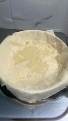 Pancake Batter Cooking on a Stove Top Close Up