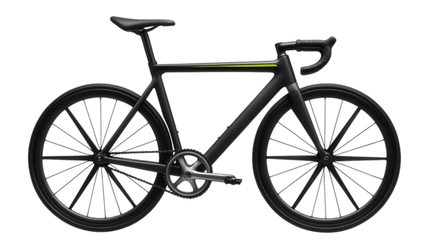 Carbon track bike with fixed gear setup and bladed spokes