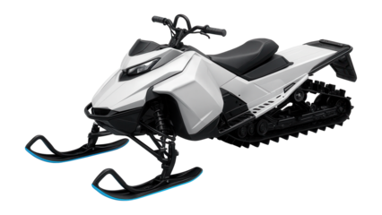Snowmobile with deep lug tracks and aggressive front skis