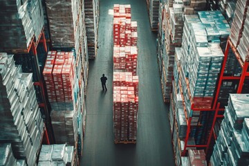 Warehouse operations management distribution center photography industrial environment aerial view logistics strategy