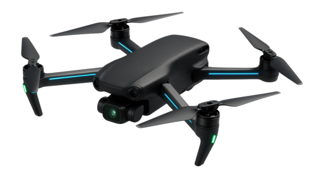 Drone with obstacle avoidance sensors and sleek, low-profile design