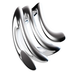 3D Abstract Chrome Metalic Glossy