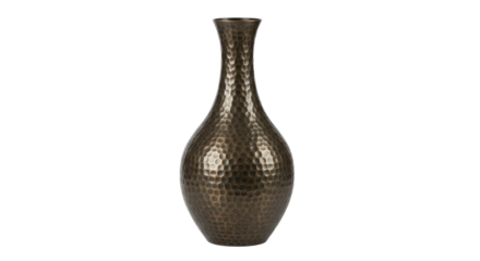 Decorative Hammered Metal Vase Isolated.
